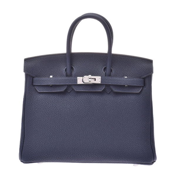 HERMES Hermes Birkin 25 Blue Nuy Palladium Hardware D Engraved (around 2019) Ladies Togo Handbag New Silver