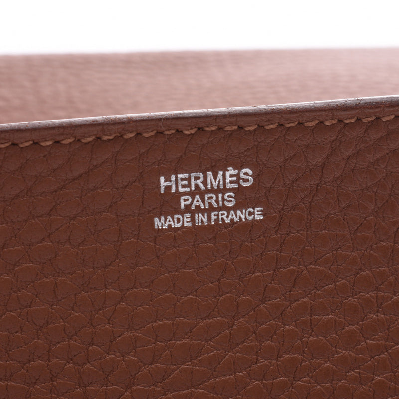 HERMES爱马仕（Hermes）Etriviere公文包公文包哈瓦那（Havana）银色硬件□Q刻花（约2013年）男士峡湾商务包B等级二手Ginzo