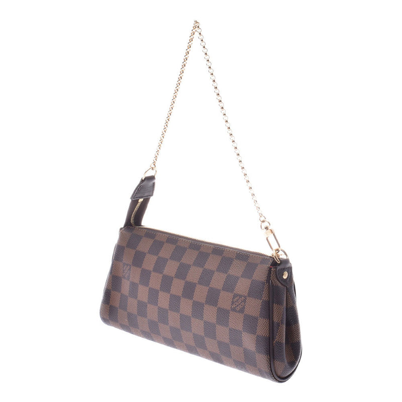 LOUIS VUITTON路易威登Damier Eva 2WAY包棕色N55213女士Damier帆布皮革单肩包A Rank二手货Ginzo