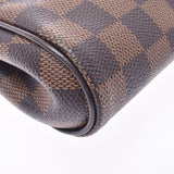 LOUIS VUITTON路易威登Damier Eva 2WAY包棕色N55213女士Damier帆布皮革单肩包A Rank二手货Ginzo