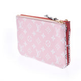 LOUIS VUITTON Louis Vuitton giant monogram pochette Doe bulldog zip red / pink / white M67561 Lady's shoulder bag newly used goods silver storehouse