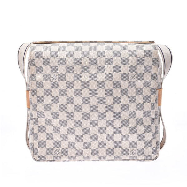 LOUIS VUITTON路易威登Damier Azur Naviglio白色N51189中性Damier Azur帆布肩背包AB等级二手Ginzo