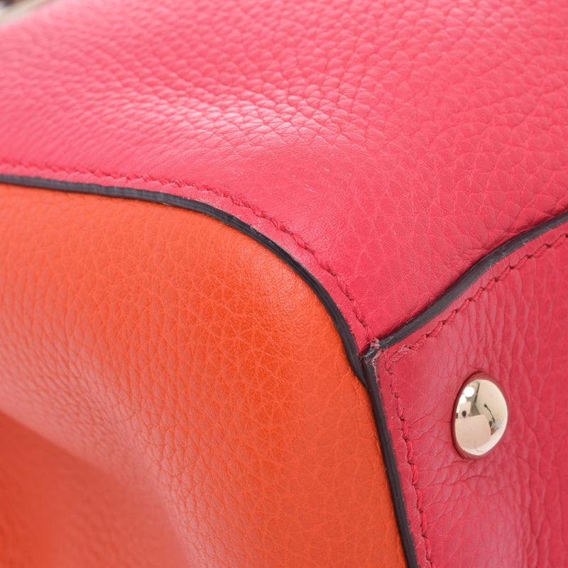 GUCCI Gucci Bamboo Shopper 2WAY Bag Pink/Orange 323660 Ladies Calf Handbag AB Rank Used Ginzo
