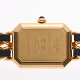 CHANEL Premiere L size Ladies GP/Leather Watch Quartz Black Dial B rank Used Ginzo
