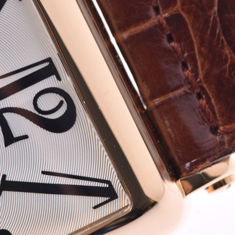 FRANCK MULLER フランクミュラー ロングアイランド パーペチュアルカレンダー 1200QP メンズ YG/革 腕時計 自動巻き シルバー文字盤 Aランク 中古 銀蔵