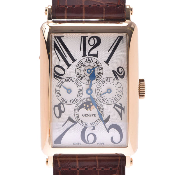 FRANCK MULLER, Frank Muller Long Island Parpeturer Calendar 1200QP Men' s YG/leather watch, automatic winding, silver letters, a rank, used, used silver,