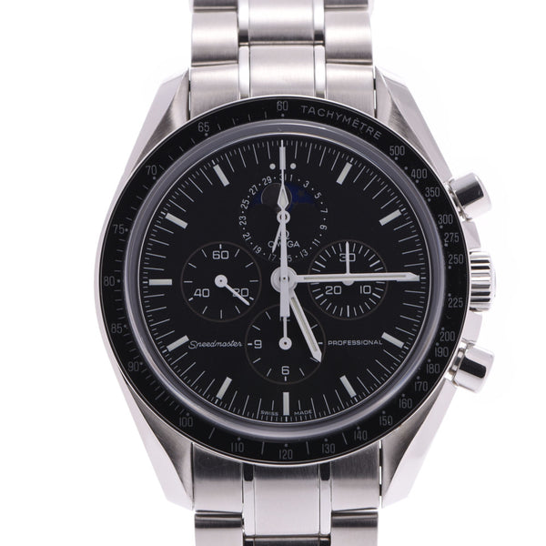 The OMEGA Omega Speedmaster Pro Moonface 3576.50 Menz, the watch, the clock, the black, the black, the A-rank, used, used silver.