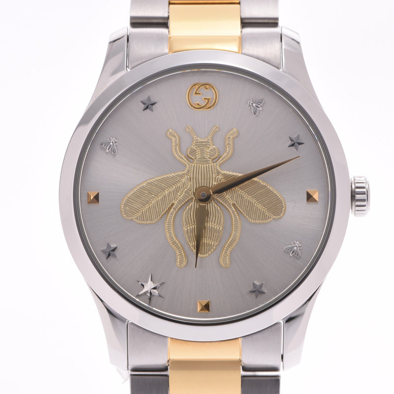 GUCCI Gucci G thymeless B bee 126.4/YA1264131 unisex GP/SS watch quartz silver clockface A rank used silver storehouse