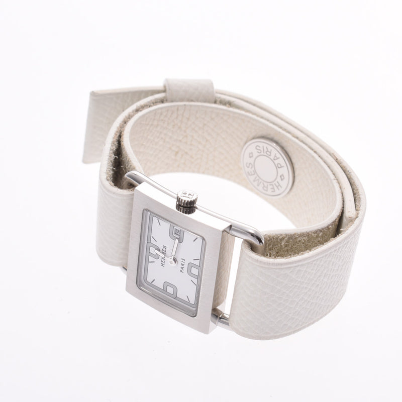 Hermes Hermes Caribe ba1.210 Ladies SS / LEATHER WATCH QUARTZ white dial