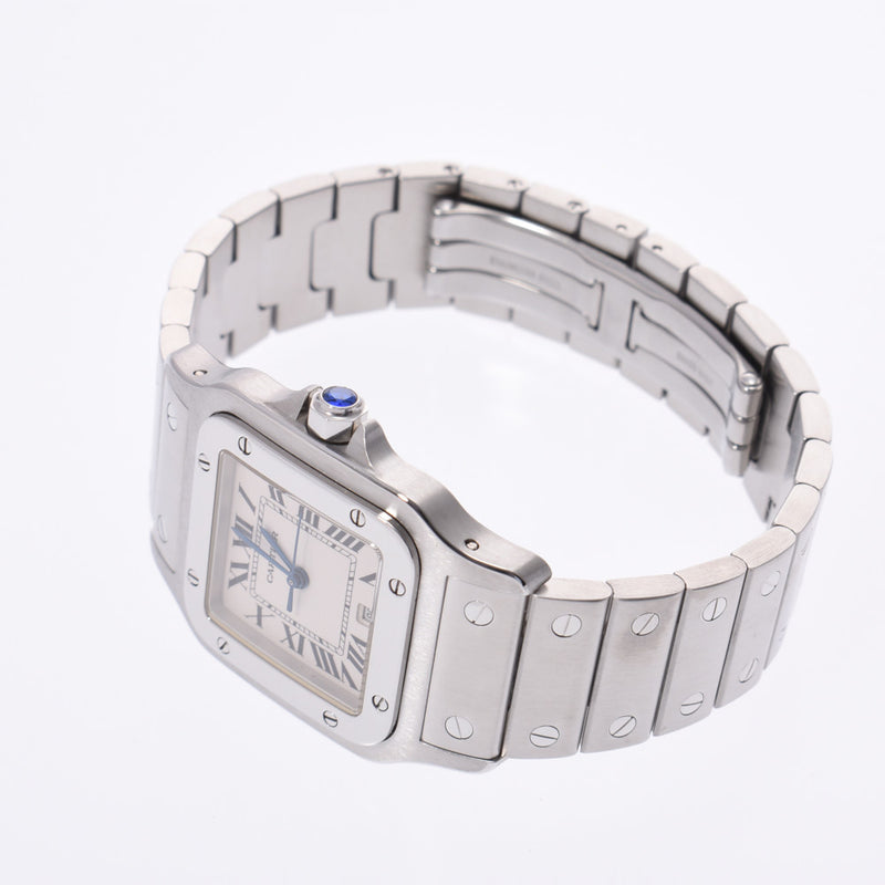CARTIER Santosgarube LM W20060D6 Boys SS watch automatic winding white dial A rank used Ginzo
