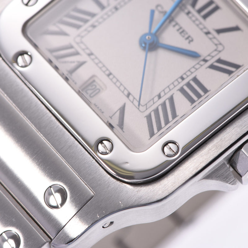 CARTIER カルティエ サントスガルベLM W20060D6 ボーイズ SS 腕時計 自動巻き 白文字盤 Aランク 中古 銀蔵