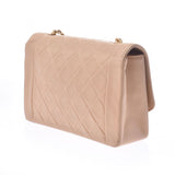 CHANEL Mattelasse Chain Shoulder Bag Diana Beige Gold Hardware Ladies Lambskin Shoulder Bag AB Rank Used Ginzo