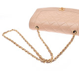 CHANEL Mattelasse Chain Shoulder Bag Diana Beige Gold Hardware Ladies Lambskin Shoulder Bag AB Rank Used Ginzo