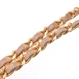 CHANEL Mattelasse Chain Shoulder Bag Diana Beige Gold Hardware Ladies Lambskin Shoulder Bag AB Rank Used Ginzo