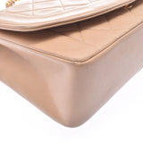 CHANEL Mattelasse Chain Shoulder Bag Diana Beige Gold Hardware Ladies Lambskin Shoulder Bag AB Rank Used Ginzo
