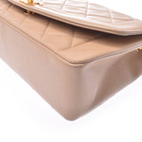 CHANEL Mattelasse Chain Shoulder Bag Diana Beige Gold Hardware Ladies Lambskin Shoulder Bag AB Rank Used Ginzo