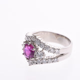 No. 13 Ladies, Ruby 1.467ct/ Diamond 1.55ct PT900 ring, Ring A-A-Rank, used silver.