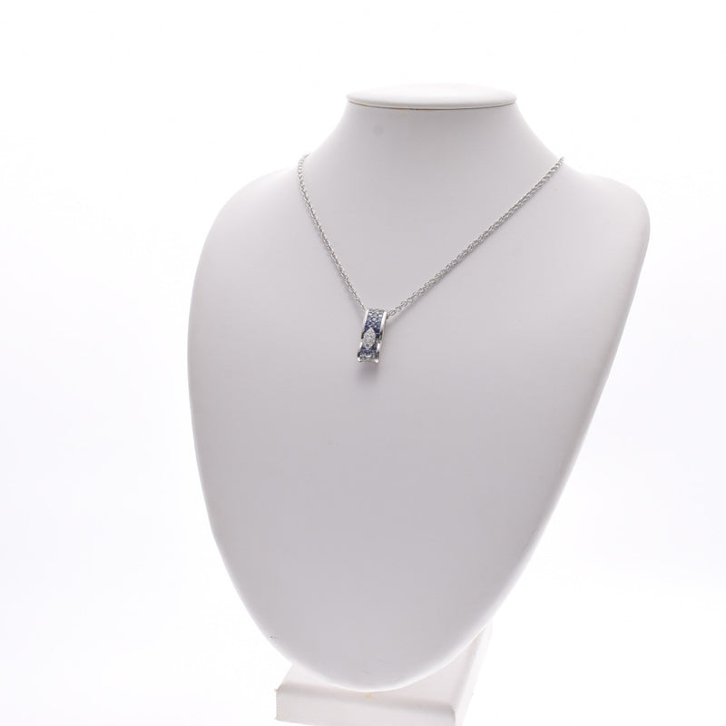 Sapphire 2.50ct Diamond 0.30ct Ladies K18WG Necklace A Rank A Rank A Chigozo