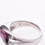 No.11 Women's PT900 / Road Light Garnet 3.61ct / Diamond 0.27ct Ring Ring Ring A Rank Used Ginzo