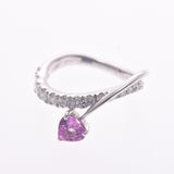 Pink Sapphire 0.74ct Diamond 0.48ct No. 10 Ladies K18WG Ring/Ring A Rank Used Ginzo