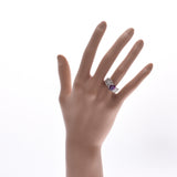 No. 13 Ladies PT900/Rhodolite Garnet 2.10ct/Diamond 0.50ct Ring/Ring A Rank Used Ginzo