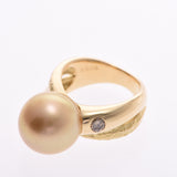 No. 12 Ladies K18YG/Pearl/Diamond 0.28ct Ring/Ring A Rank Used Ginzo