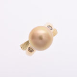 No. 12 Ladies K18YG/Pearl/Diamond 0.28ct Ring/Ring A Rank Used Ginzo