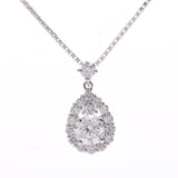 Diamond 0.308ct G-SI2-VG 0.20ct Lady's PT900/PT850 necklace A rank used silver storehouse