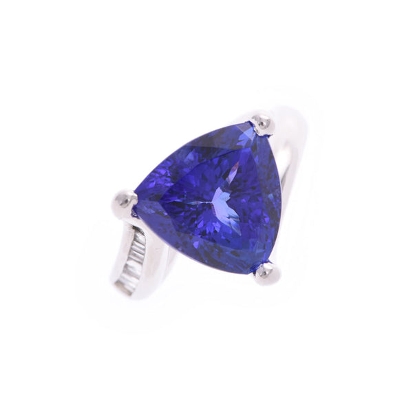 Tanzanite6.24ct钻石0.16CT no.9女士Pt900铂金戒指a级用银