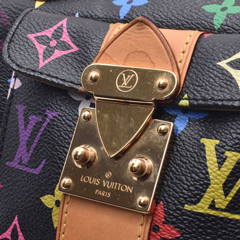 ルイ ヴィトン モノグラム マルチカラー スピーディ30 ノワール M92642 ハンドバッグ バッグ 黒 LV 0075  LOUIS VUITTON