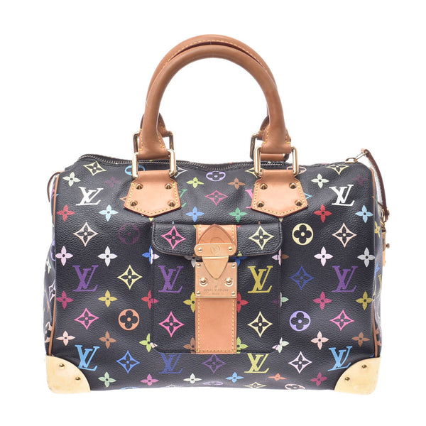 LOUIS VUITTON ルイヴィトン マルチカラー スピーディ30 黒 M92642 レディース モノグラムマルチカラー レザー ハンドバッグ Bランク 中古 銀蔵