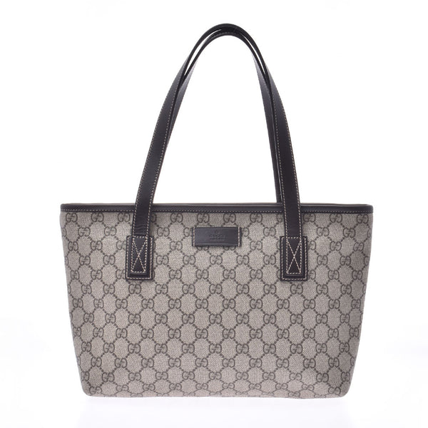 GUCCI Gucci GG スプリームジップトートバッグベージュ / brown 211138 lady's PVC/ leather tote bag A rank used silver storehouse