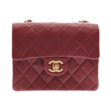 CHANEL シャネル ミニマトラッセ チェーンショルダーバッグ ボルドー系 ゴールド金具 レディース ラムスキン ショルダーバッグ ABランク 中古 銀蔵