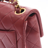 CHANEL シャネル ミニマトラッセ チェーンショルダーバッグ ボルドー系 ゴールド金具 レディース ラムスキン ショルダーバッグ ABランク 中古 銀蔵