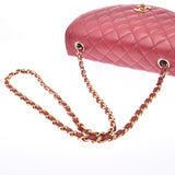 CHANEL シャネル マトラッセ チェーンショルダーバッグ 赤 ゴールド金具 レディース ラムスキン ショルダーバッグ ABランク 中古 銀蔵