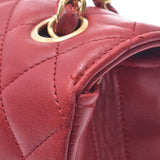 CHANEL シャネル マトラッセ チェーンショルダーバッグ 赤 ゴールド金具 レディース ラムスキン ショルダーバッグ ABランク 中古 銀蔵