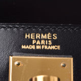 HERMES エルメス ケリー 32 外縫い 黒 ゴールド金具 ○A刻印(1971年頃) レディース BOXカーフ 2WAYバッグ Aランク 中古 銀蔵