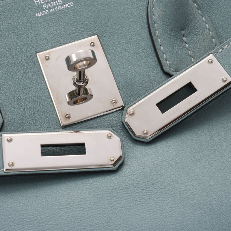 HERMES Hermes Birkin 30 shell silver metal fittings □M stamped (around 2009) Ladies Swift handbag B rank used silver ware