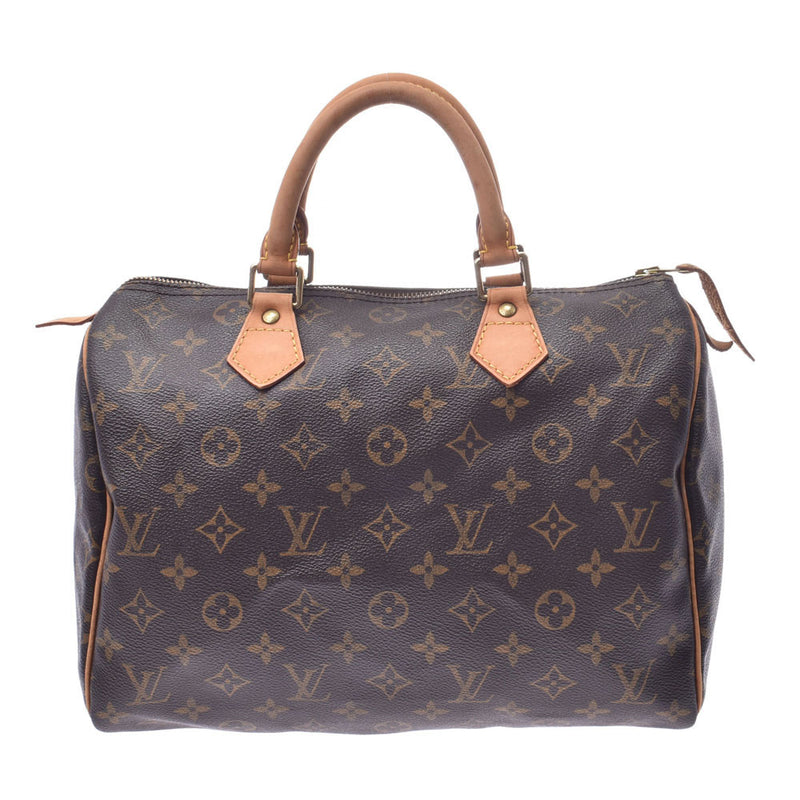 LOUIS VUITTON路易威登Monogram Speedy 30棕色M41108中性Monogram帆布手提包B等级二手Ginzo