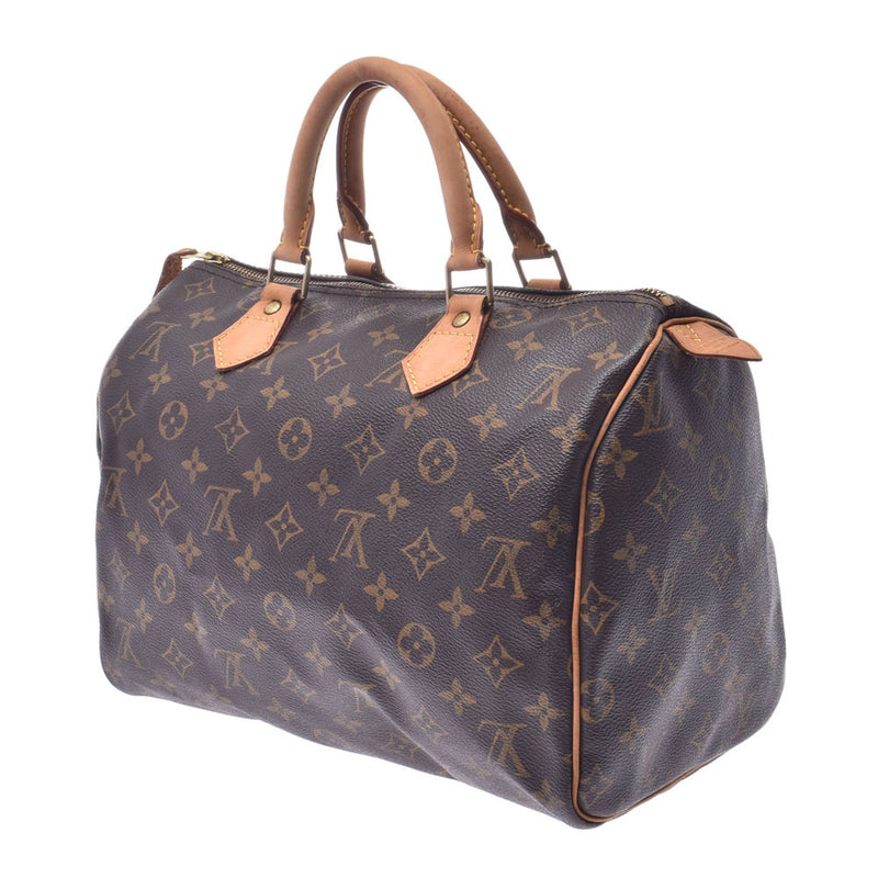 LOUIS VUITTON路易威登Monogram Speedy 30棕色M41108中性Monogram帆布手提包B等级二手Ginzo