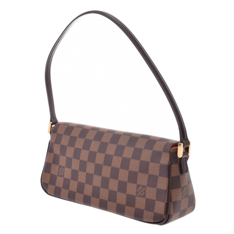 LOUIS VUITTON Louviton, Lécoter, brown, N51299, Ladies, Damiage, Damijk, Dark Canvas, Leather, Leather, Laser, handbag. A-used silver