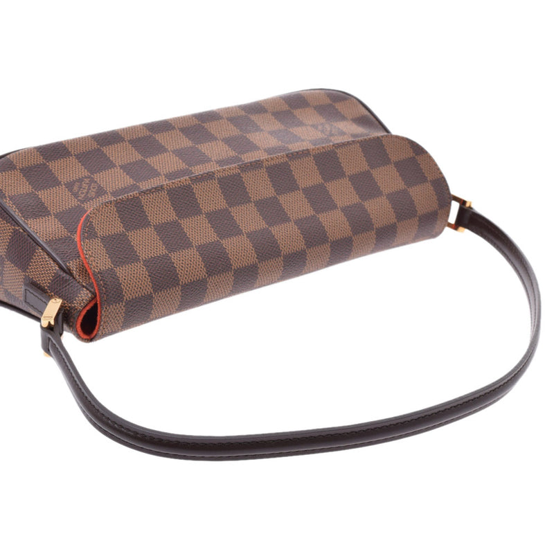 LOUIS VUITTON Louviton, Lécoter, brown, N51299, Ladies, Damiage, Damijk, Dark Canvas, Leather, Leather, Laser, handbag. A-used silver