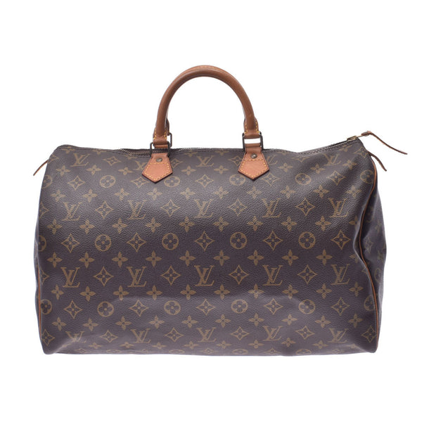 LOUIS VUITTON路易威登Monogram Speedy 40棕色M41522中性Monogram帆布手提包B等级二手Ginzo