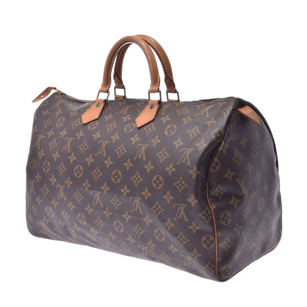 LOUIS VUITTON路易威登Monogram Speedy 40棕色M41522中性Monogram帆布手提包B等级二手Ginzo