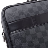 LOUIS VUITTON ルイヴィトン ダミエ スティーブ ブリーフケース 黒 N58030 メンズ ダミエグラフィットキャンバス ビジネスバッグ Bランク 中古 銀蔵