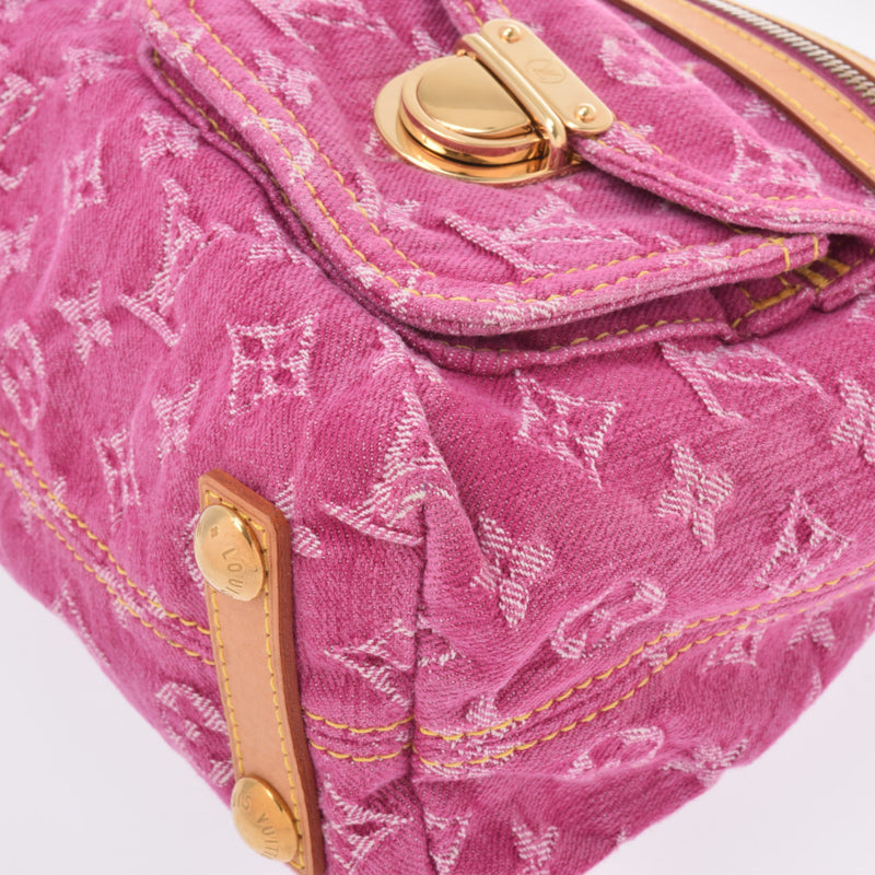 LOUIS VUITTON Monogram Denim Buggy PM Shoulder Bag Pink M95212 LV