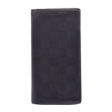 LOUIS VUITTON Louis Vuitton Damier Infinet Portofeuil Braza Onyx (black) N63010 Men's leather wallet B rank Used silver store