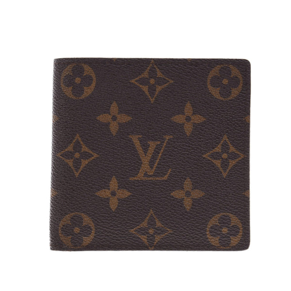 LOUIS VUITTON路易威登Monogram Portofeuille Marco Brown M61675男士Monogram帆布双向钱包AB等级二手Ginzo