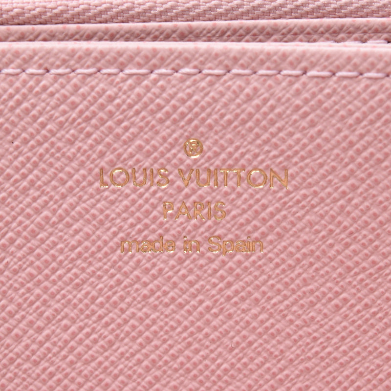 Louis Vuitton Damier zippy wallet rose barreeen n60046 Unisex Damier canvas length wallet a rank Silver