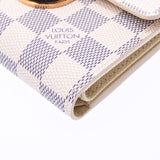 LOUIS VUITTON ルイヴィトンダミエアズールポルトフォイユコアラ white N60013 ユニセックスダミエアズールキャンバス three fold wallet A rank used silver storehouse